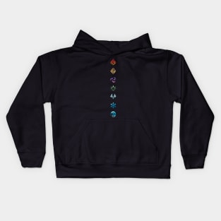 Genshin Impact Elementals Symbol in Vertical Kids Hoodie